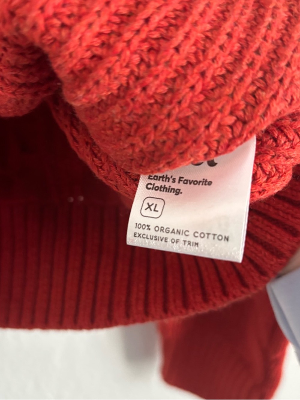 NWOT Pact Women's Size XL Red Organic Cotton Cable Knit Crew Sweater - Picture 4 of 5